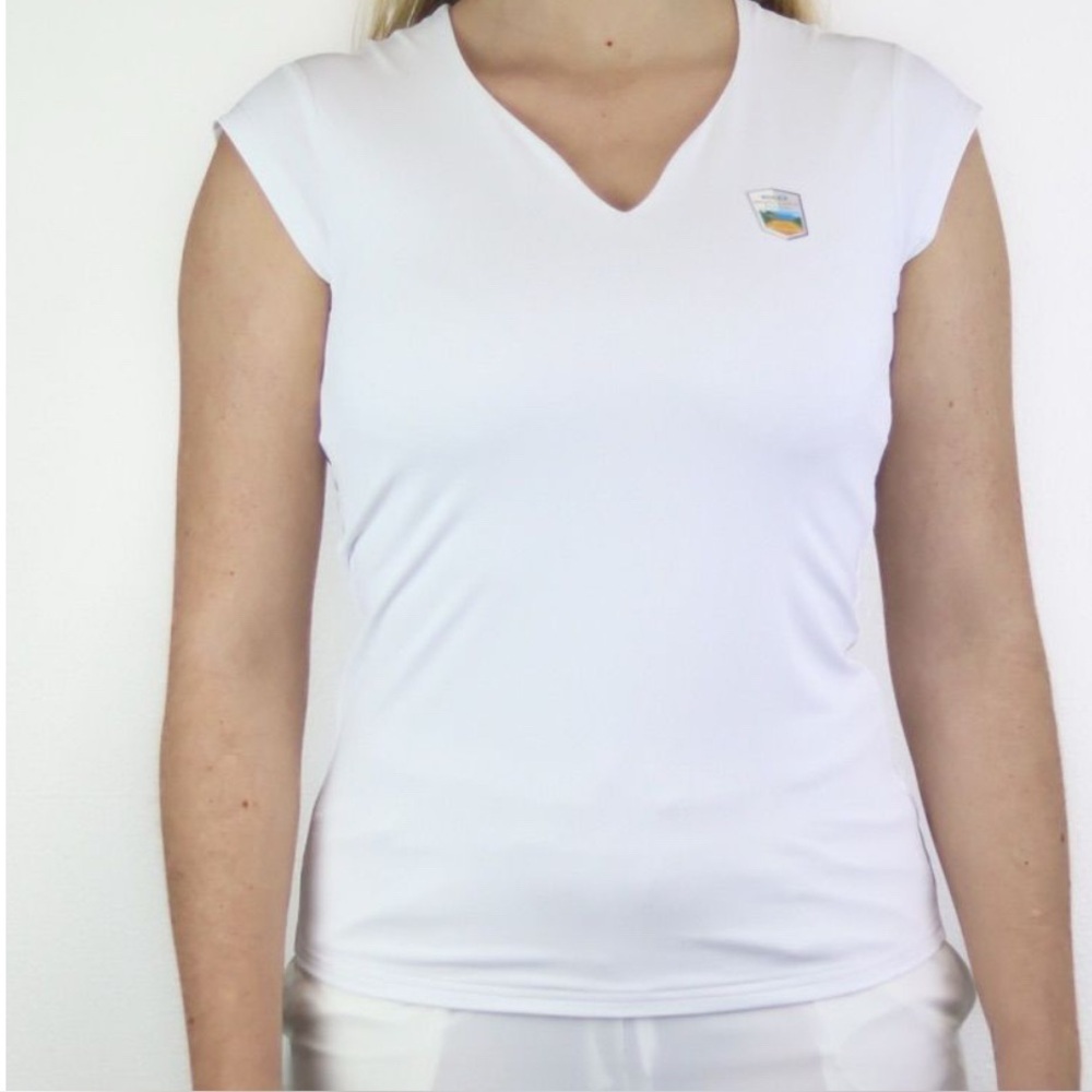 Monte Carlo Country Club Classic ivory Short Sleeve Polo Tennis Top Size M Italy